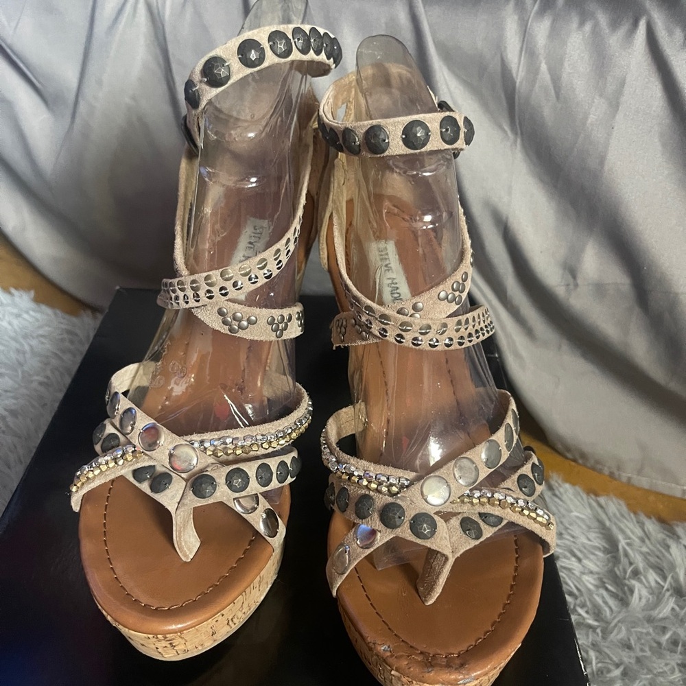 Steve Madden Quickk Cork Wedge Sz 8.5